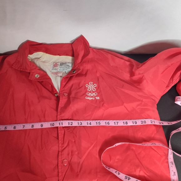 Vintage 1988 Winter Olympics Calgary Licensed Windbreaker Terry lining size S - Picture 10 of 11
